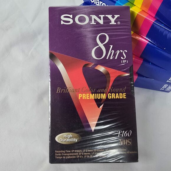 Polaroid Supercolor Plus Blank VHS Tapes T-120 Lot of 7 NEW SEALED + Sony 8Hrs - Picture 3 of 7